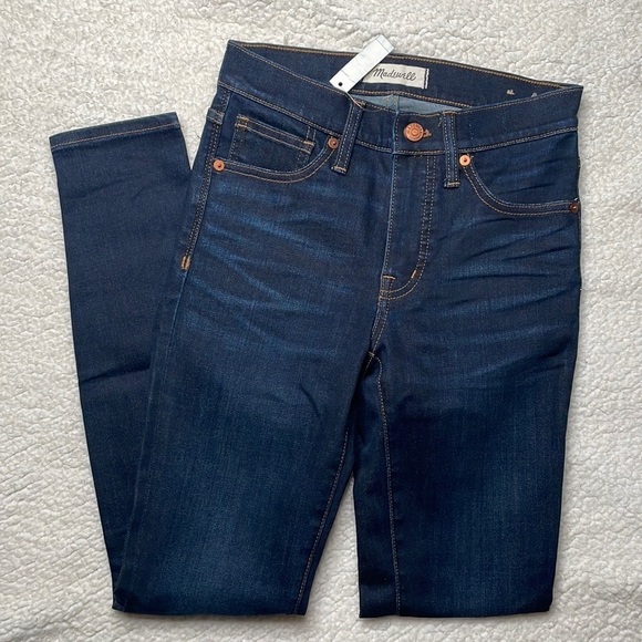 Madewell Jeans Denim 9" Mid-Rise Skinny Jeans Blayton Wash New With Tags NWT - Picture 7 of 11